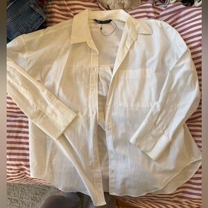Zara Long Sleeve White Button Down